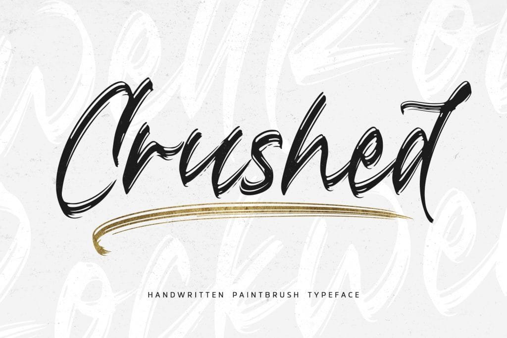 Crushed, Brush Font