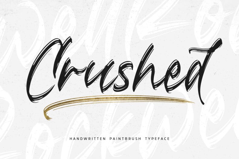 1 Crushed, Brush Font