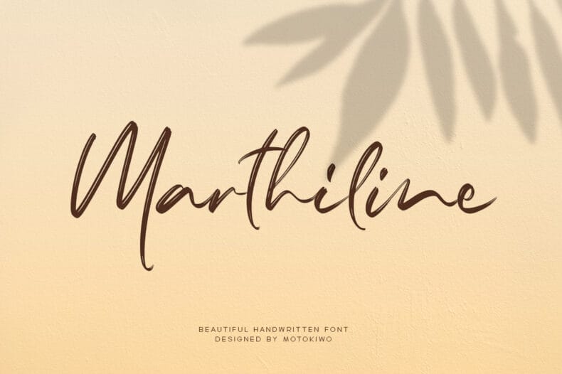 1 Marthiline, Handwritten Brush Font