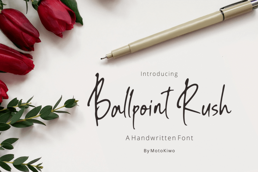Ballpoint Rush, Handwritten Font