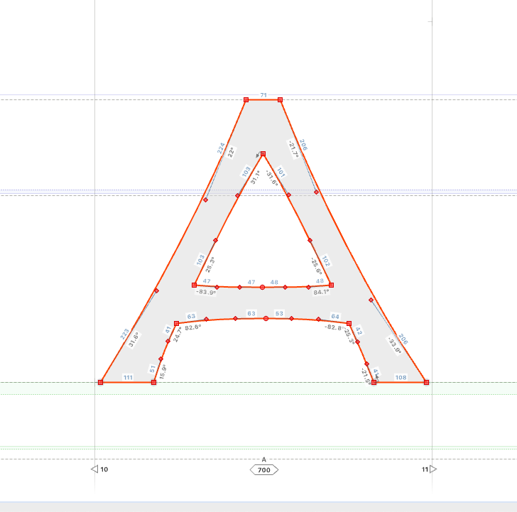 custom font letter A