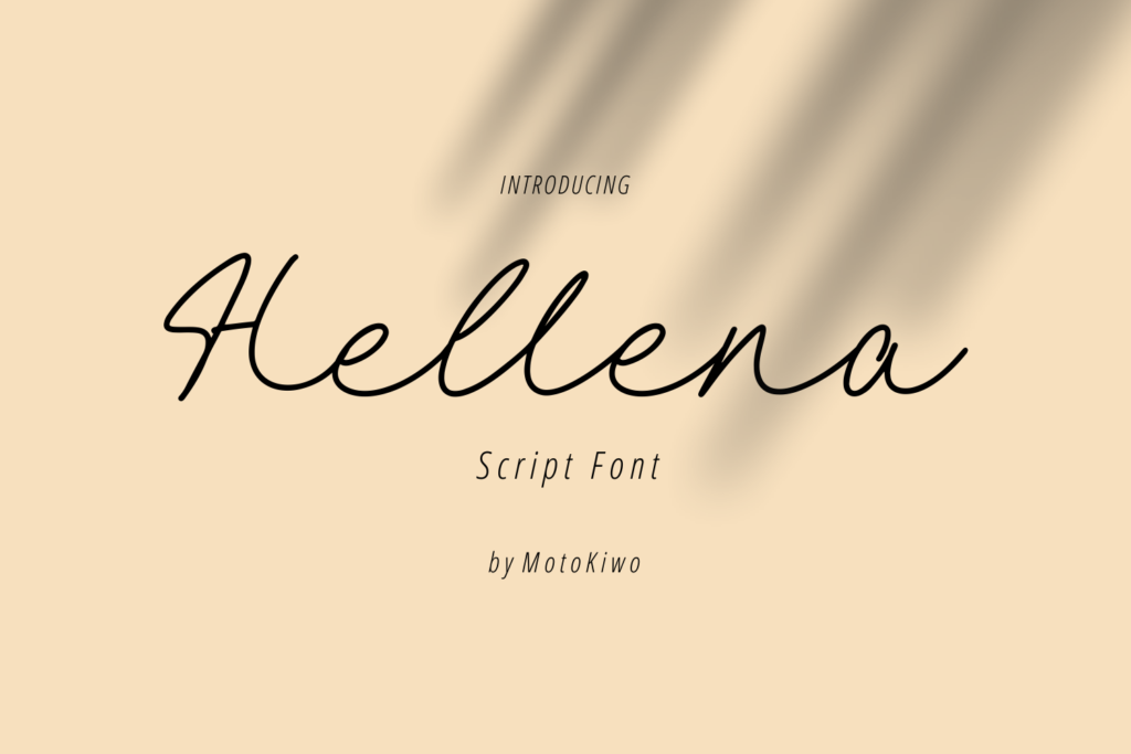 Hellena, a Monoline Script Font font preview