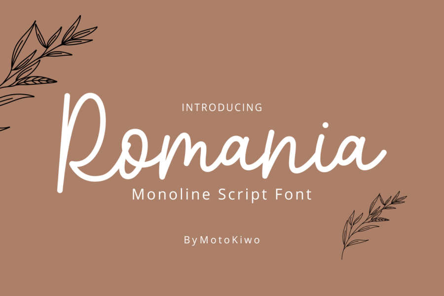 Romania, Monoline Script Font