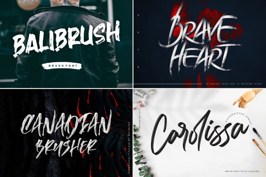 The 13 Rough Brush Fonts Bundles