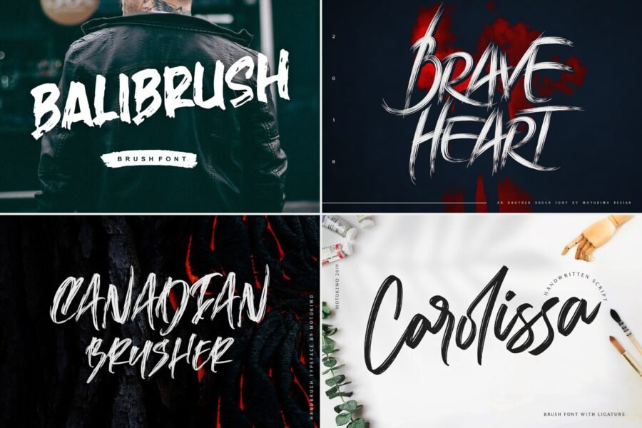 The 13 Rough Brush Fonts Bundles